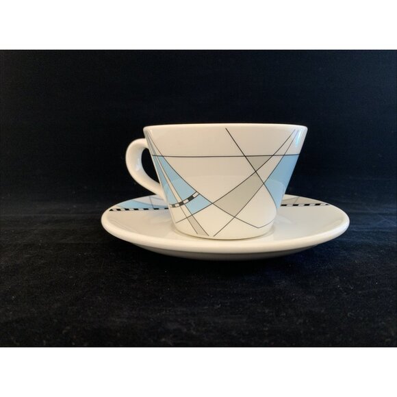 Dudson Finest Vitrified Cup & Saucer Set Princess Cruise Line Abstract Design - Picture 5 of 12
